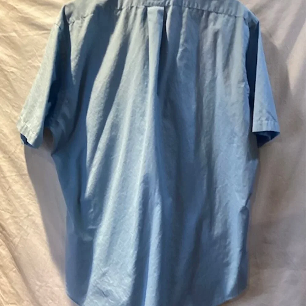 Ralph‎ Lauren Button Down Shirt Short Sleeve 100% Cotton Blue 50